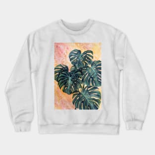 Monstera Deliciosa Abstract Painting Crewneck Sweatshirt